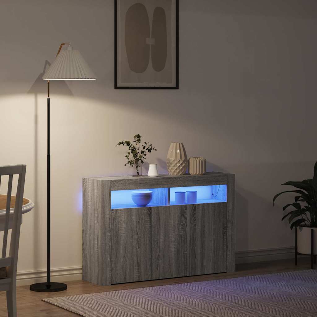 Credenza Grigio Sonoma 116 x 30 x 75 cm Legno multistrato
