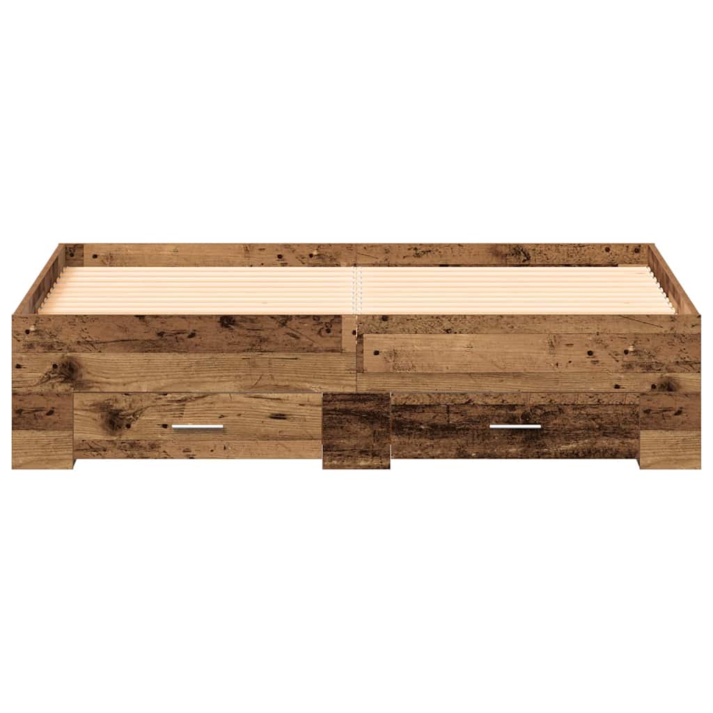 Struttura del letto con cassetto Legno vecchio 135 x 190 cm