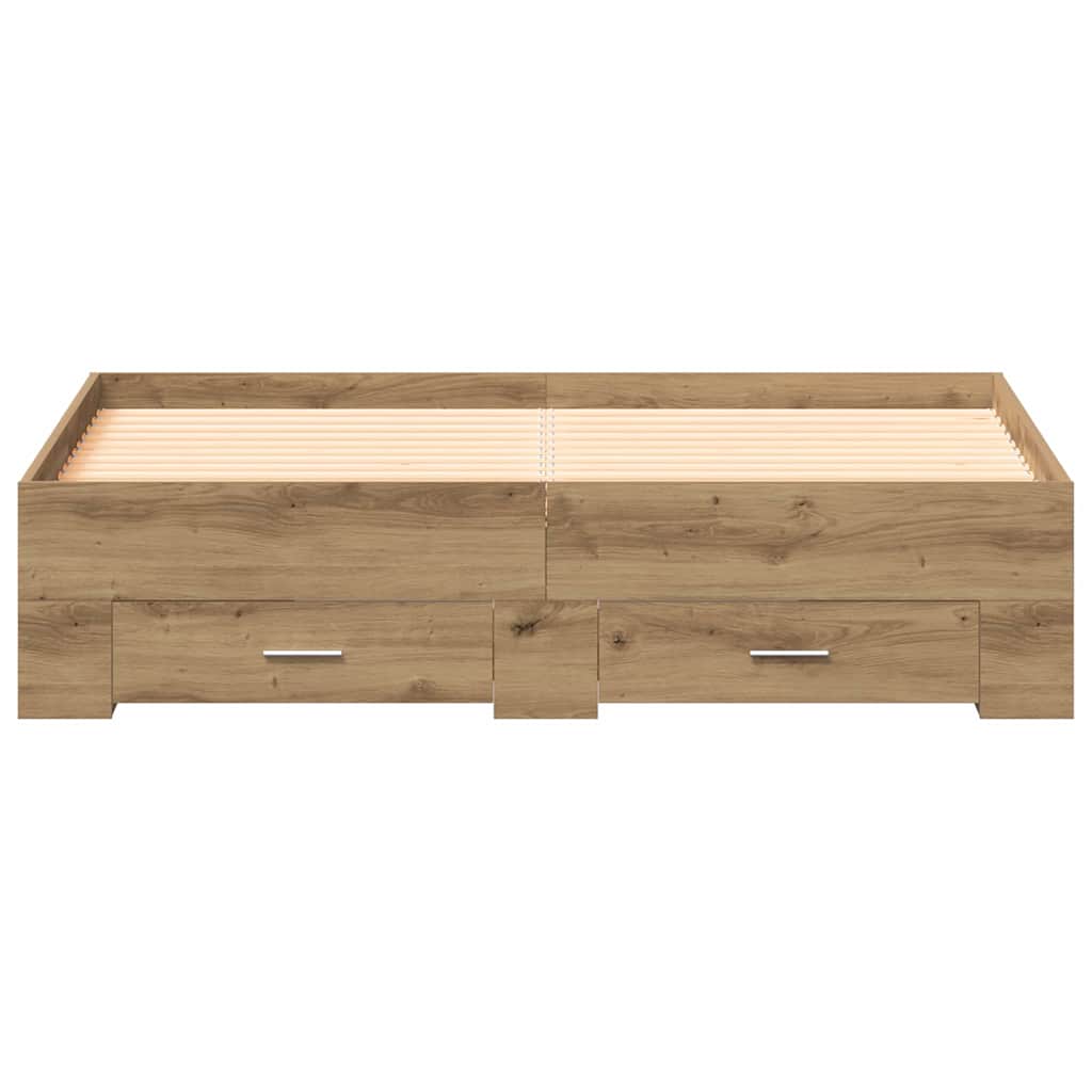 Struttura del letto Rovere artigianale 135 x 190 cm