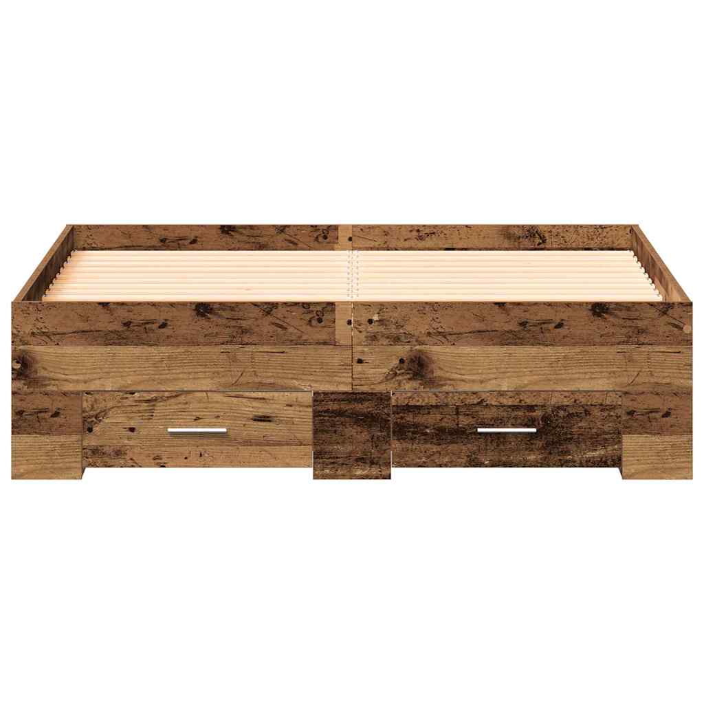 Struttura del letto con cassetto Legno vecchio 120 x 190 cm