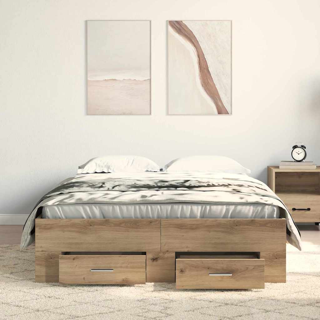 Struttura del letto Rovere artigianale 120 x 190 cm