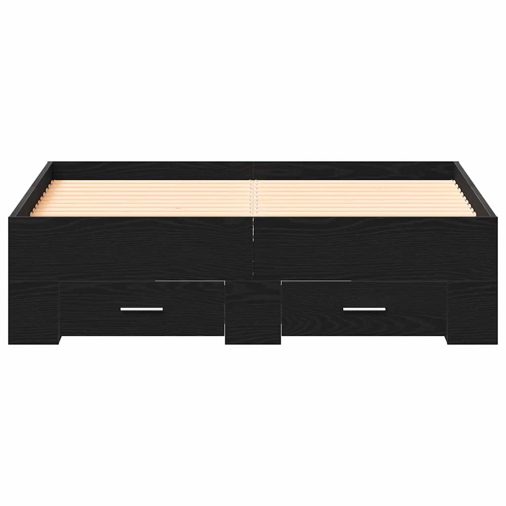 Struttura del letto Rovere Nero 120 x 190 cm Legno multistrato