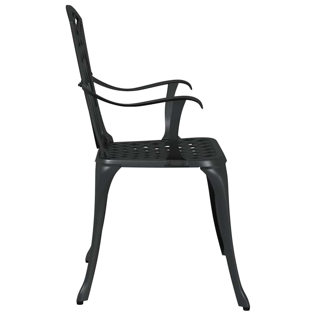 Sedia da Giardino 2 pcs Nero 53 x 51 x 88,5cm Alluminio
