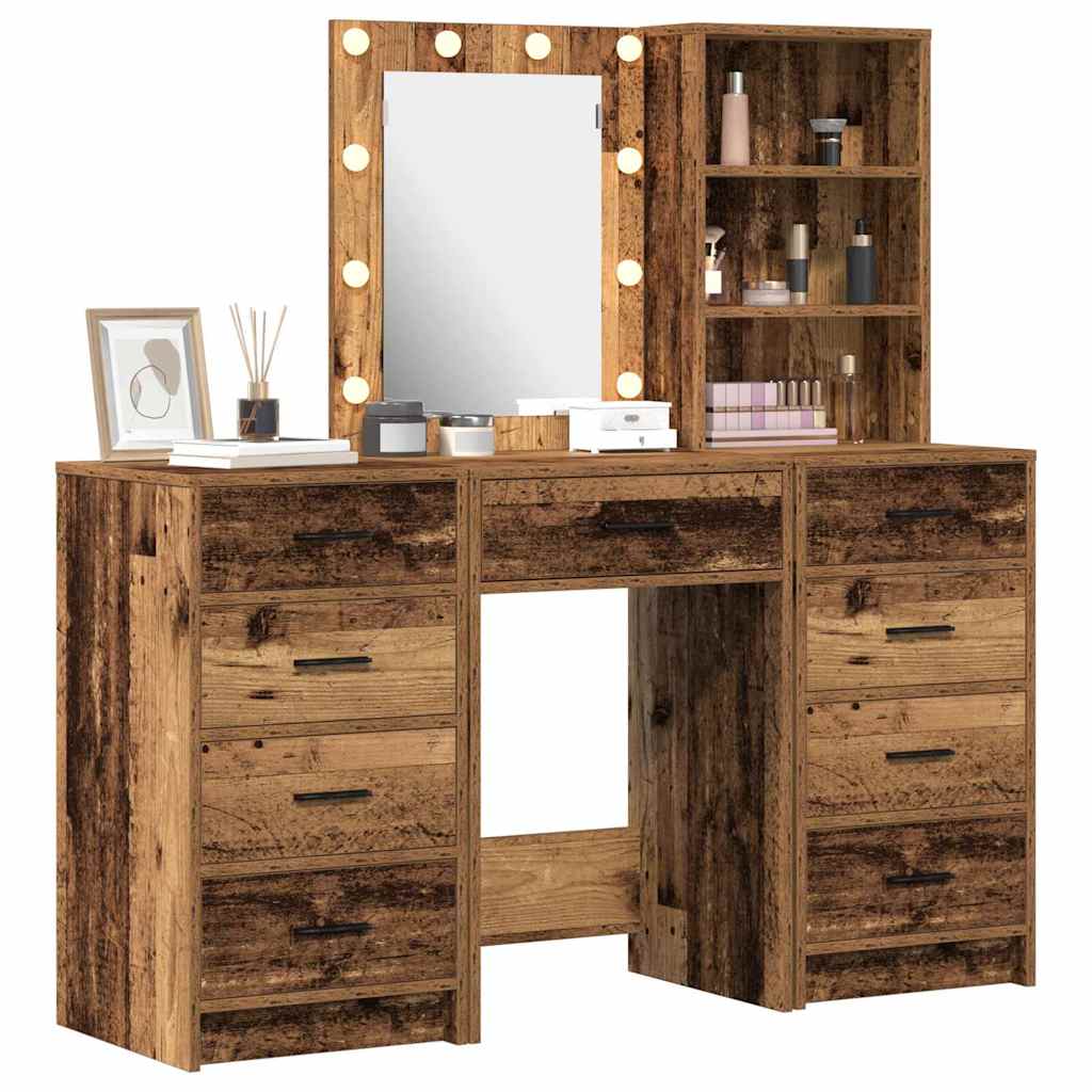 Tavolo da Trucco con cassetto 3 pcs Marrone 40 x 41 x 135 cm