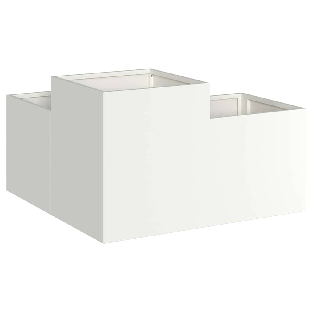 Vaso da giardino Bianco 100 x 100 x 48 cm Acciaio