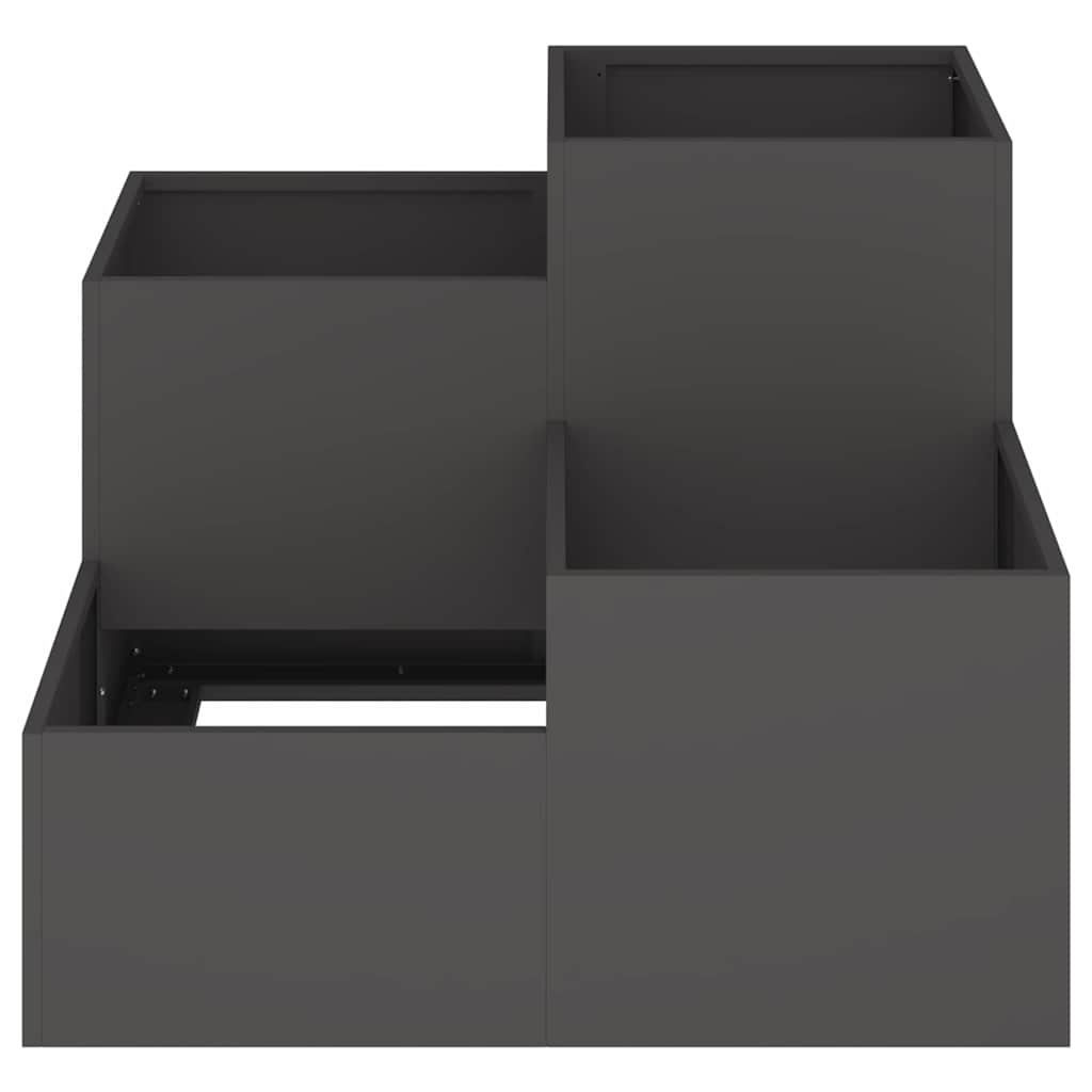 Vaso da giardino Nero 80 x 80 x 60 cm Acciaio