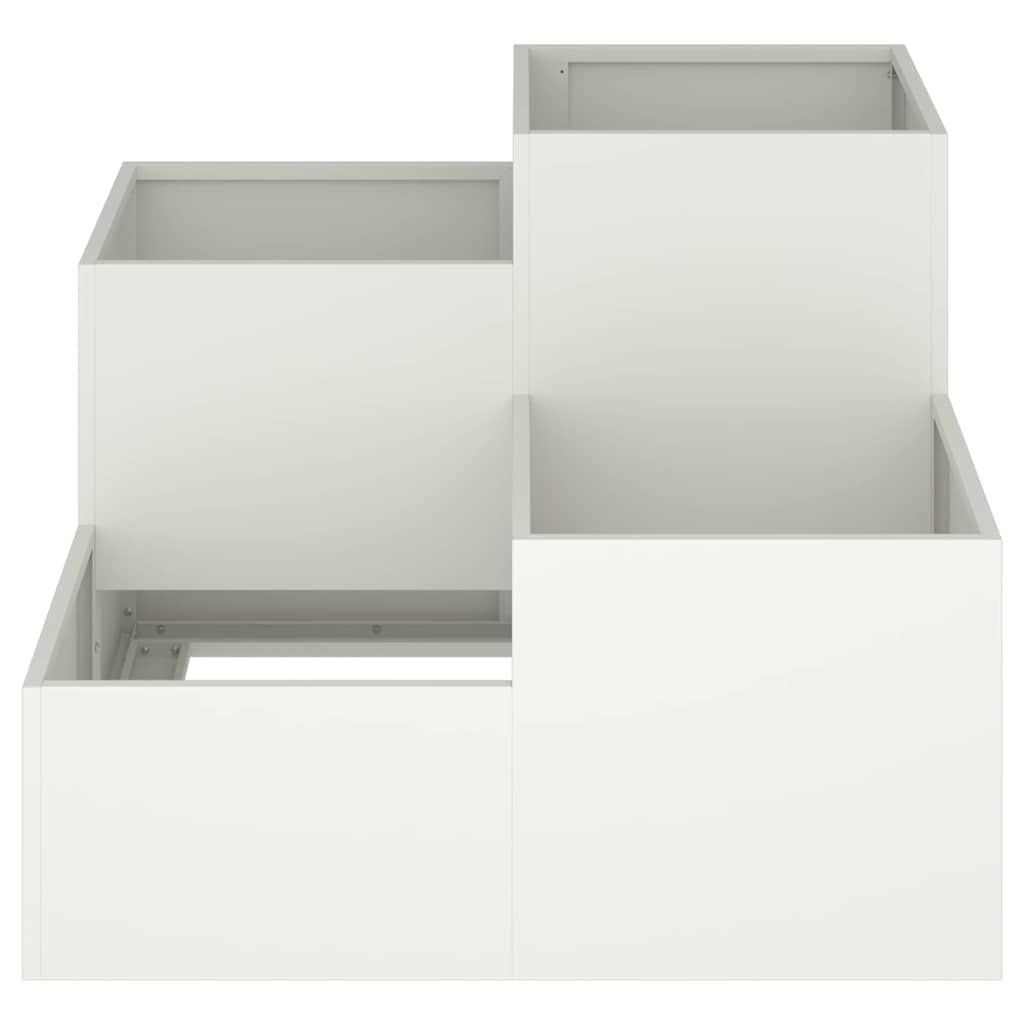 Vaso da giardino Bianco 100 x 100 x 60 cm Acciaio