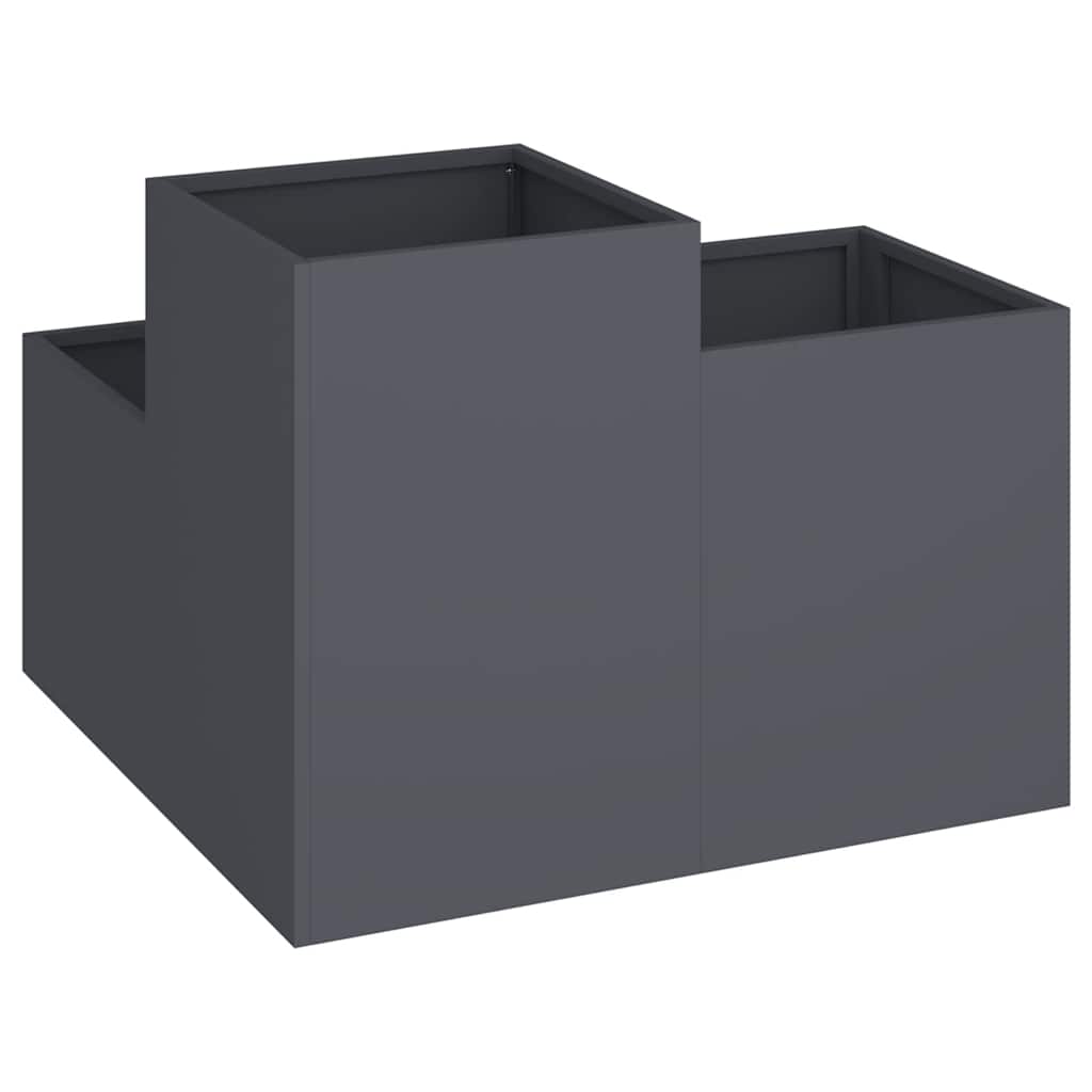 Vaso da giardino Antracite 100 x 100 x 60 cm Acciaio