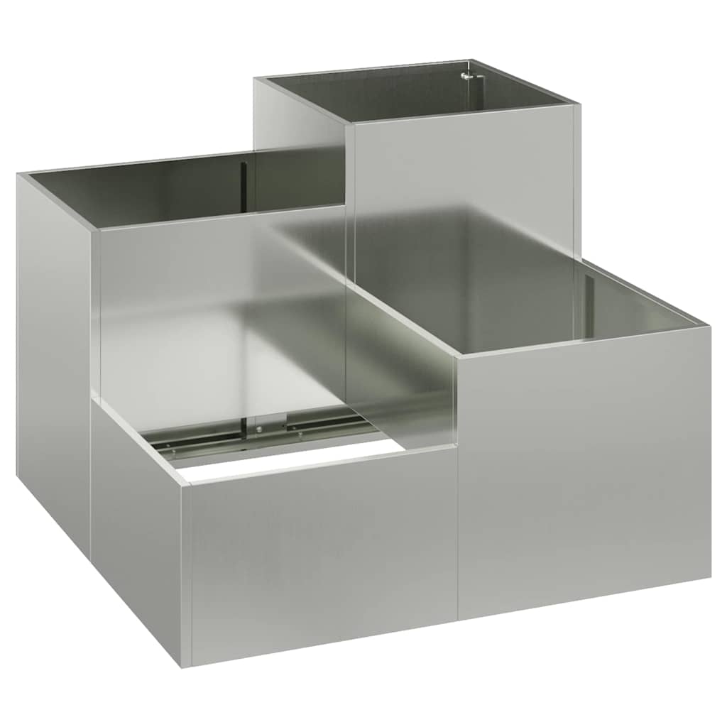Vaso da giardino Argento 100 x 100 x 60 cm Acciaio zincato