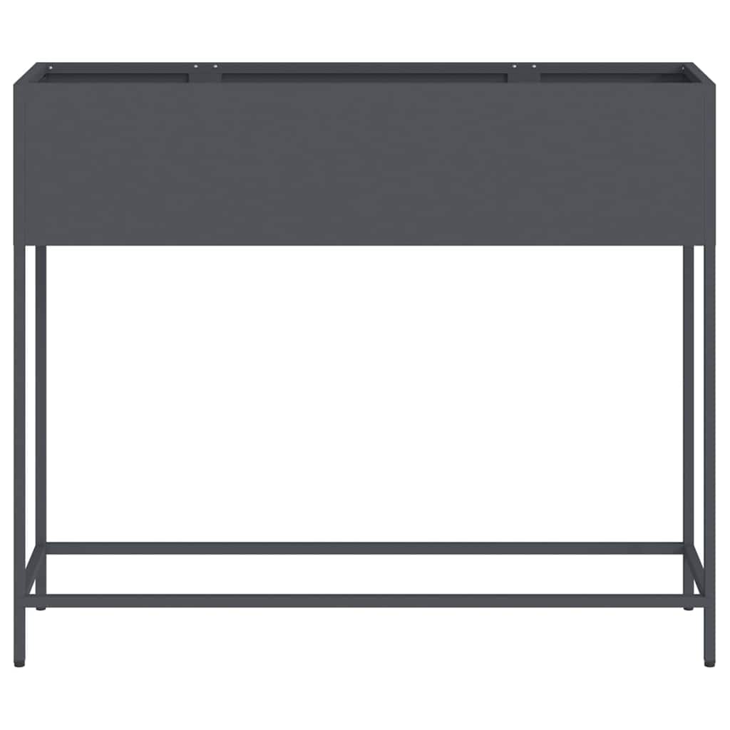 Vaso da Giardino Rialzato Antracite 100 x 26 x 82 cm Acciaio