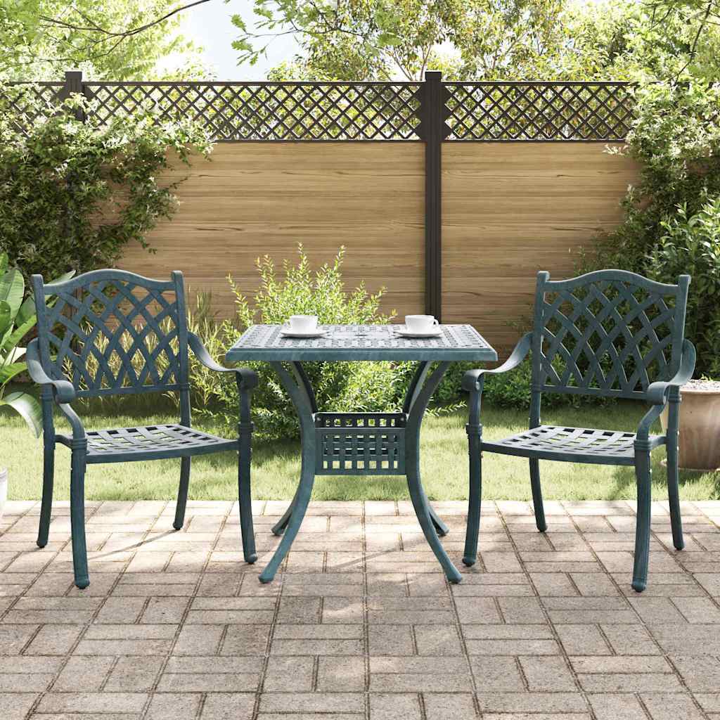 Set di Tavolo da Giardino 3 pcs Verde Alluminio pressofuso