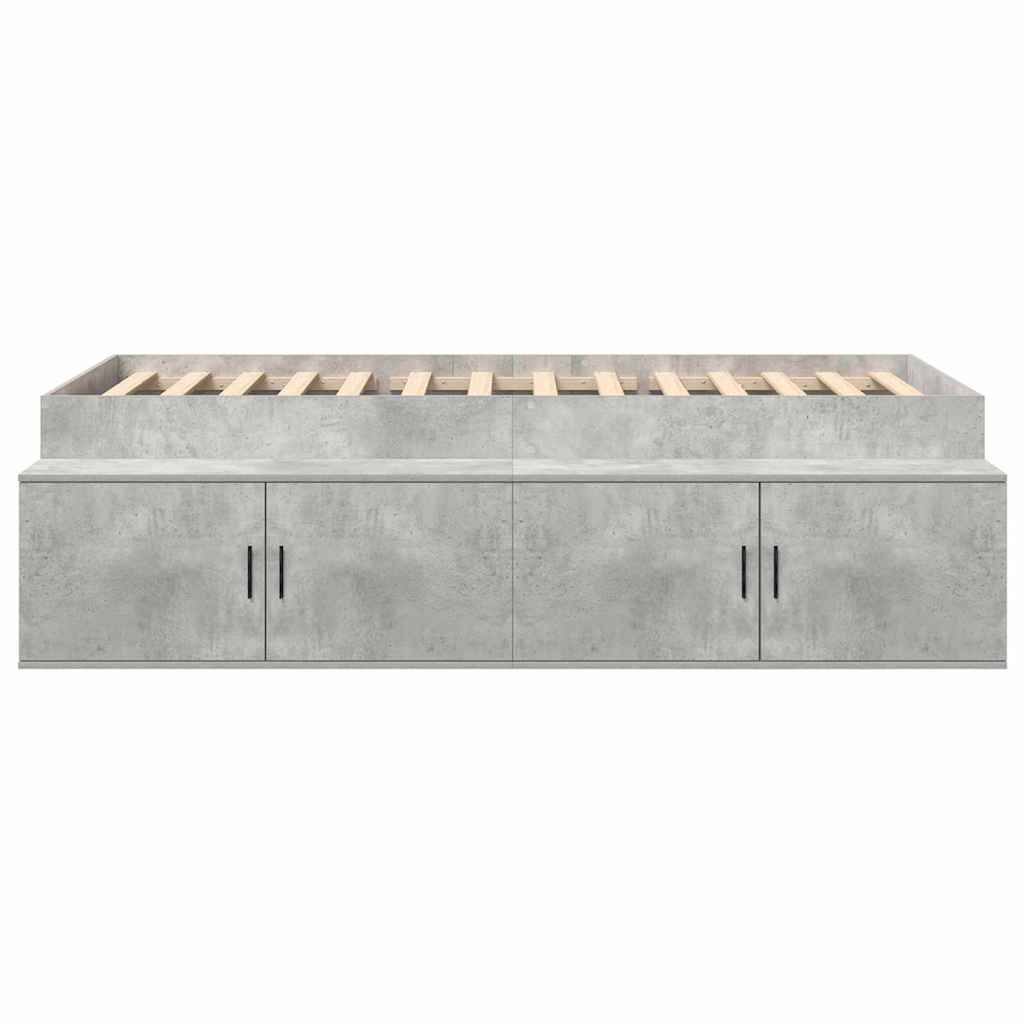 Struttura del letto con cassetto Grigio cemento 90 x 200 cm