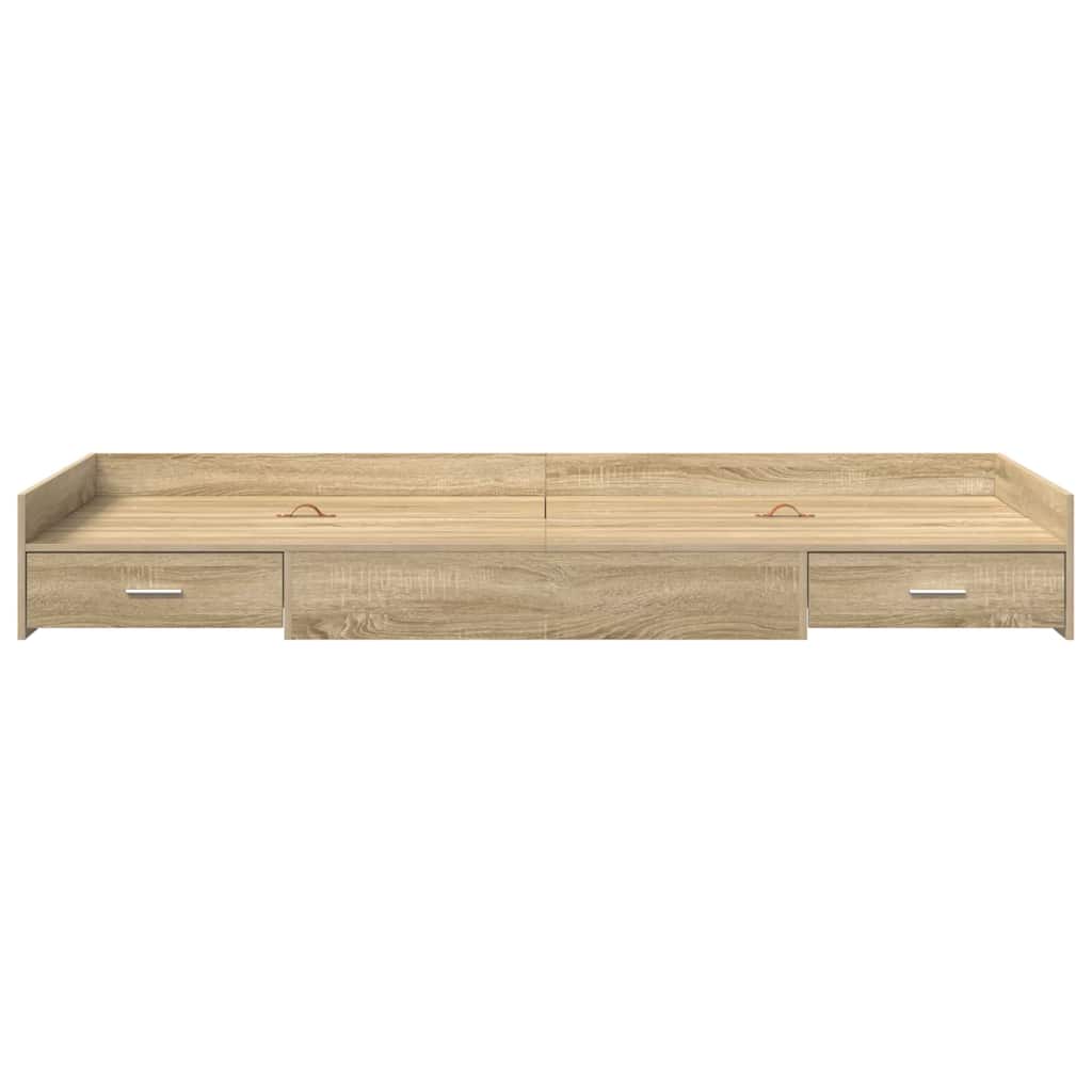 Struttura del letto Rovere Sonoma 75 x 190 cm Legno multistrato