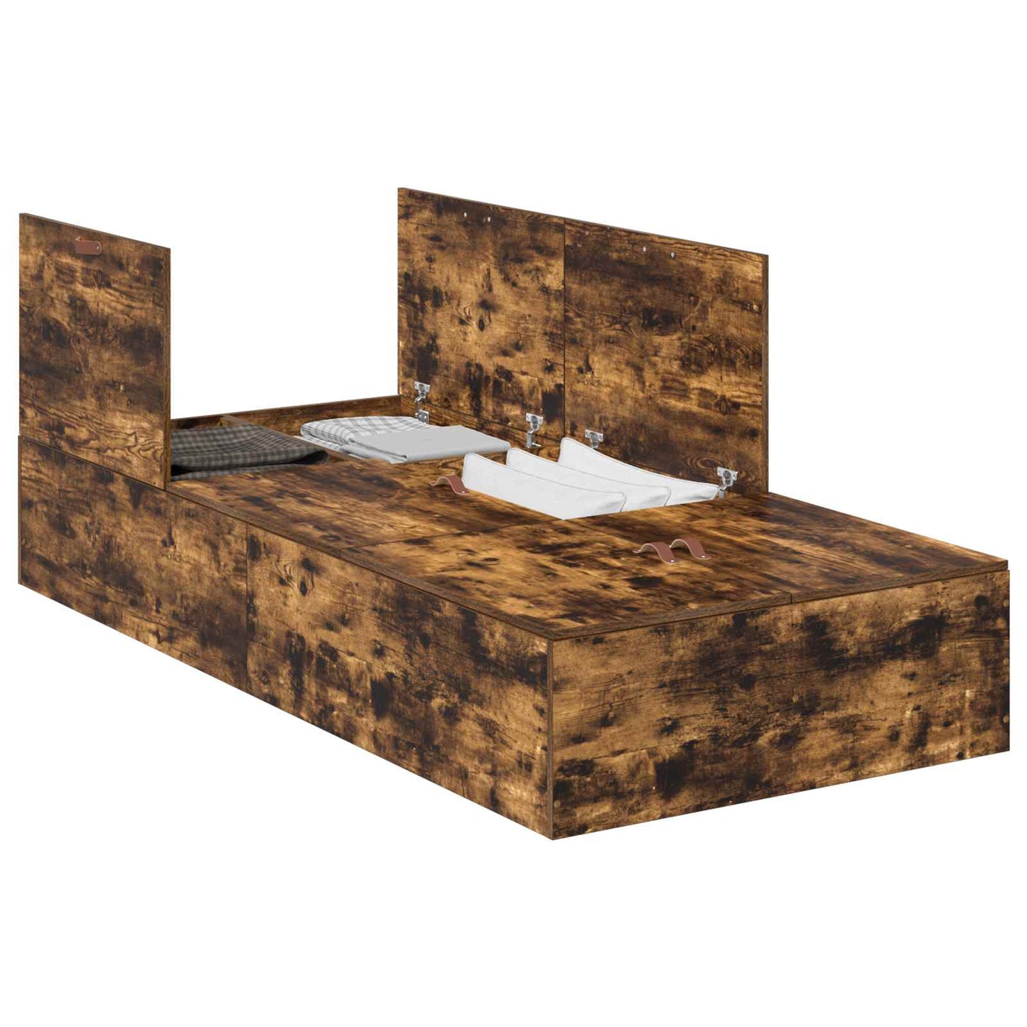 Struttura letto con contenitore Rovere fumé 90 x 200 cm