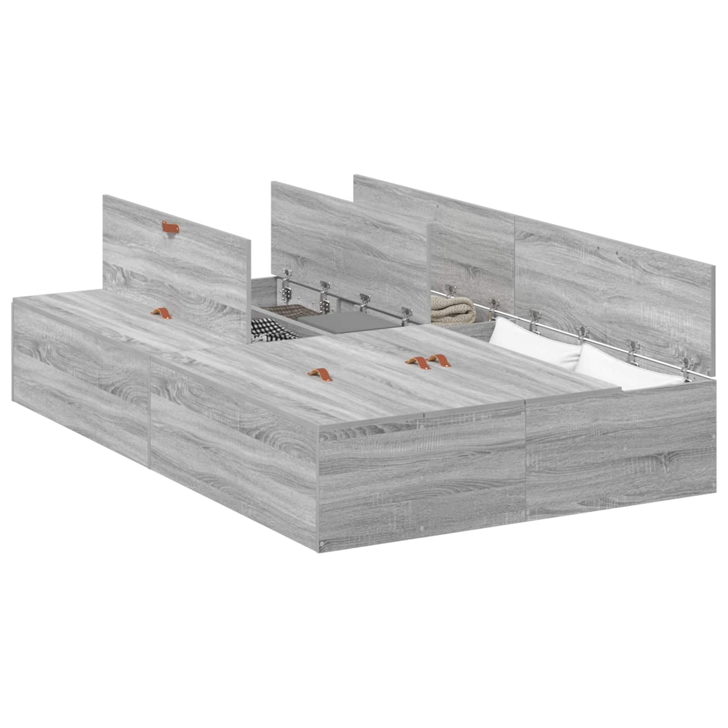 Struttura letto con contenitore Grigio Sonoma 120 x 200 cm