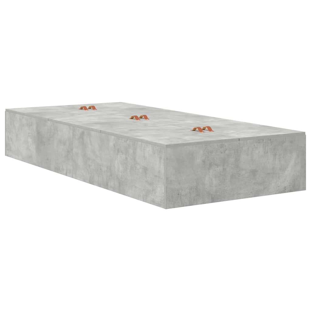 Struttura letto con contenitore Grigio cemento 90 x 190 cm
