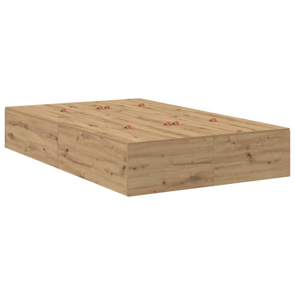 Struttura letto con contenitore Rovere artigianale 120 x 190 cm