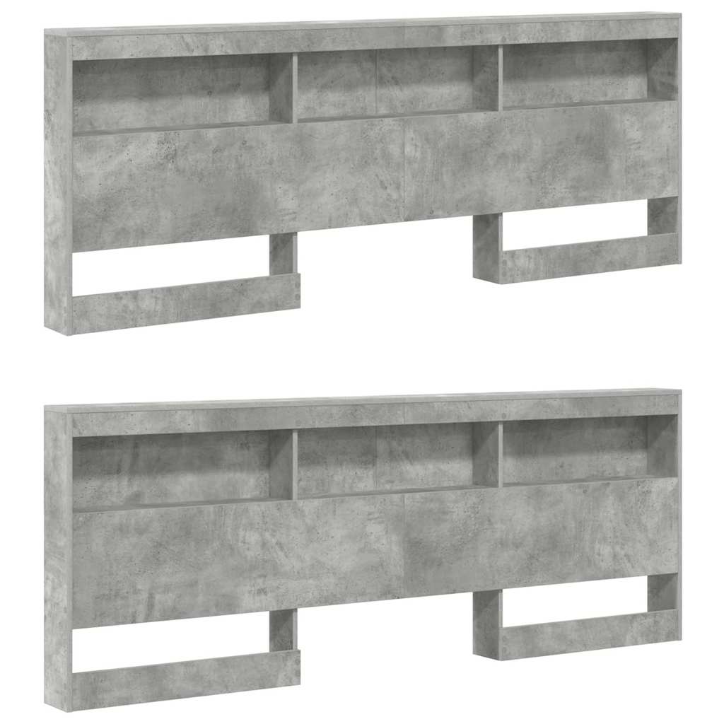 Testata contenitore Grigio cemento 200 cm Legno multistrato