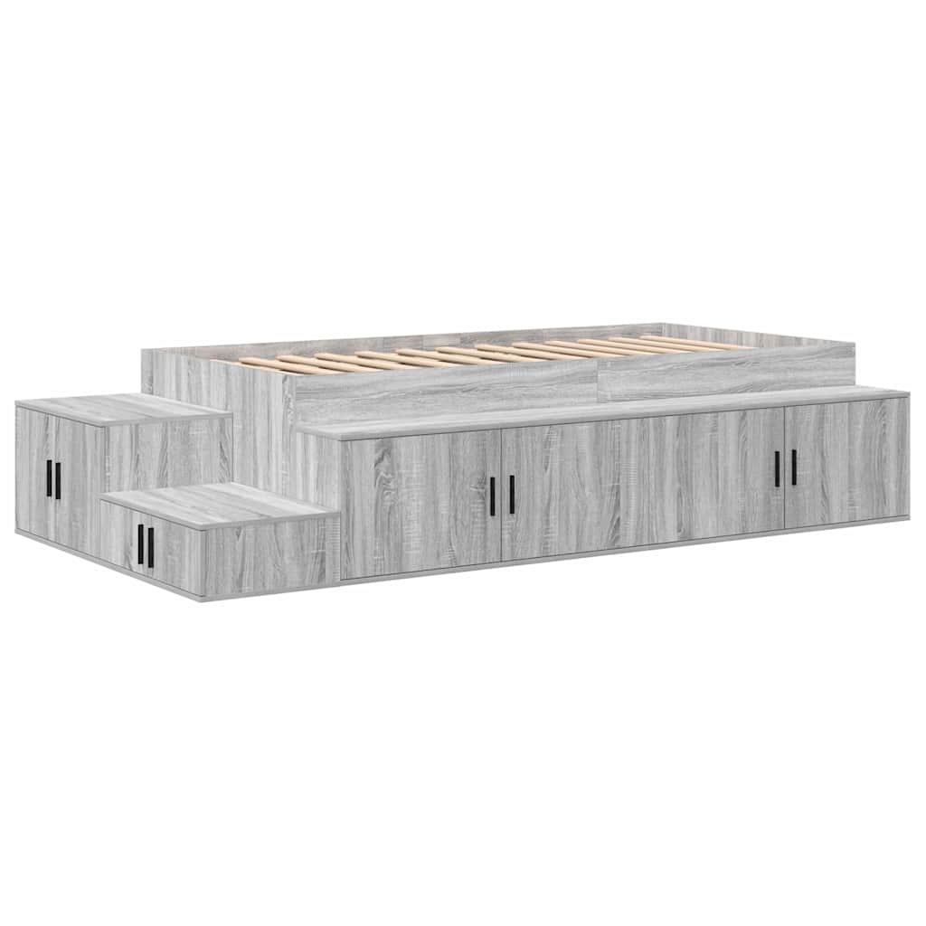 Struttura letto con contenitore Grigio Sonoma 80 cm