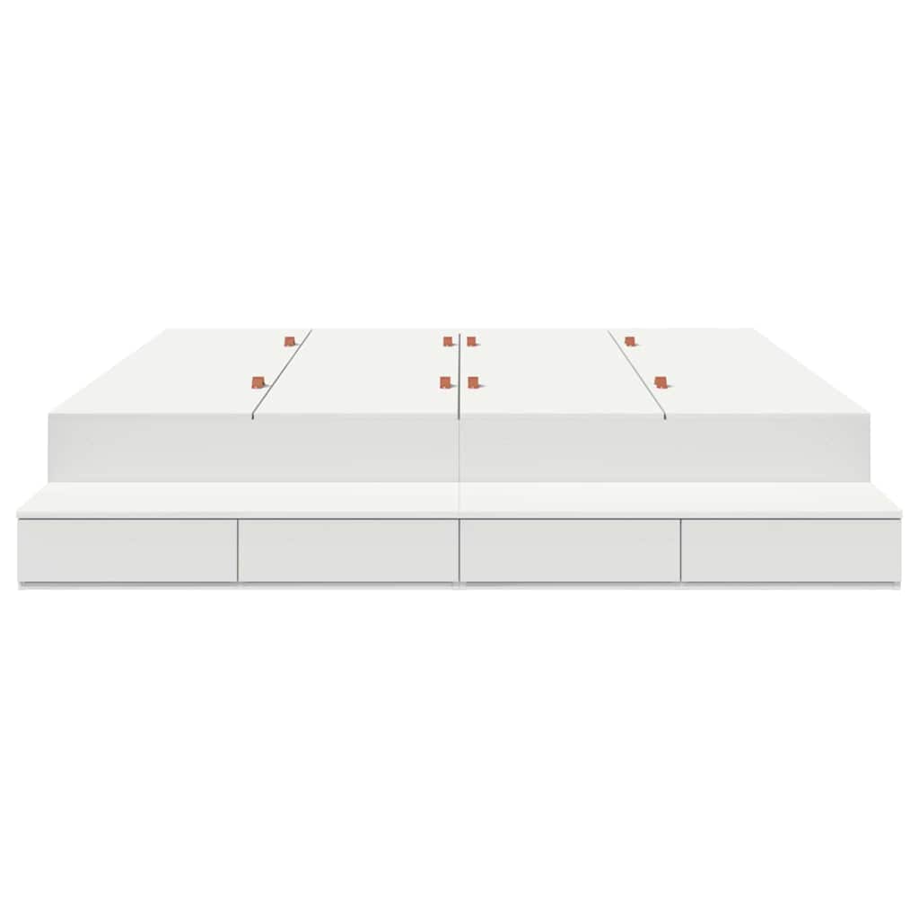 Struttura letto con contenitore Bianco 200 cm Legno multistrato