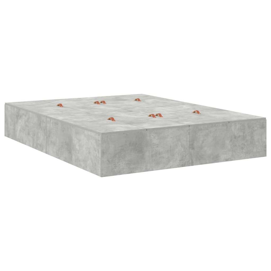 Struttura letto con contenitore Grigio cemento 160 cm
