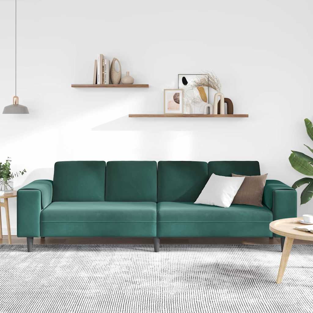 Divano per Soggiorno Verde Scuro 250 x 77 x 76 cm
