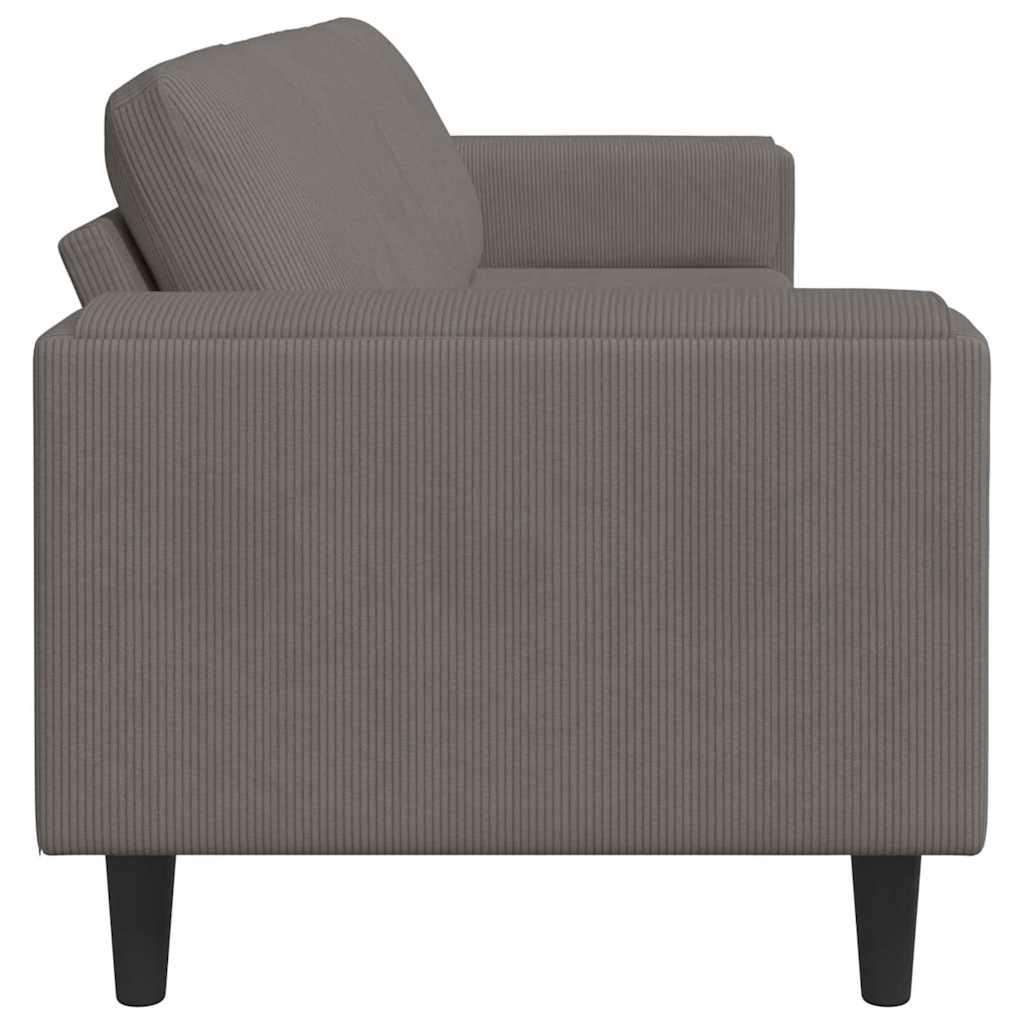Divano Grigio chiaro 250 x 77 x 76 cm Tessuto in Cords