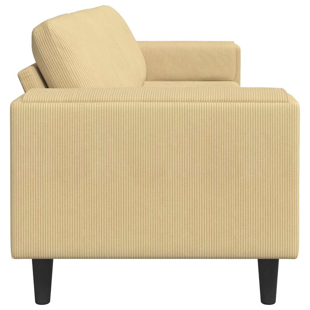 Divano Grigio Verde 250 x 77 x 76 cm Tessuto in Cords