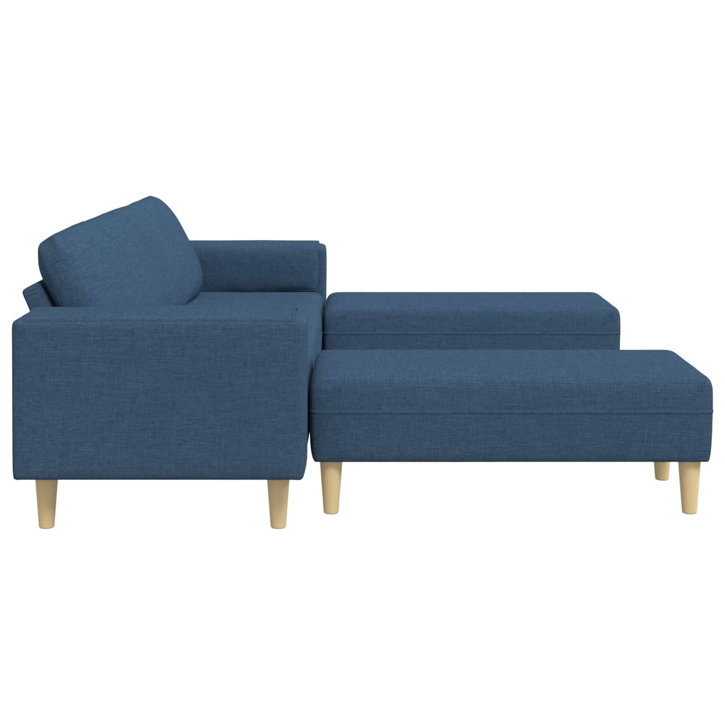 Divano per Soggiorno 3 pcs Blu Poliestere