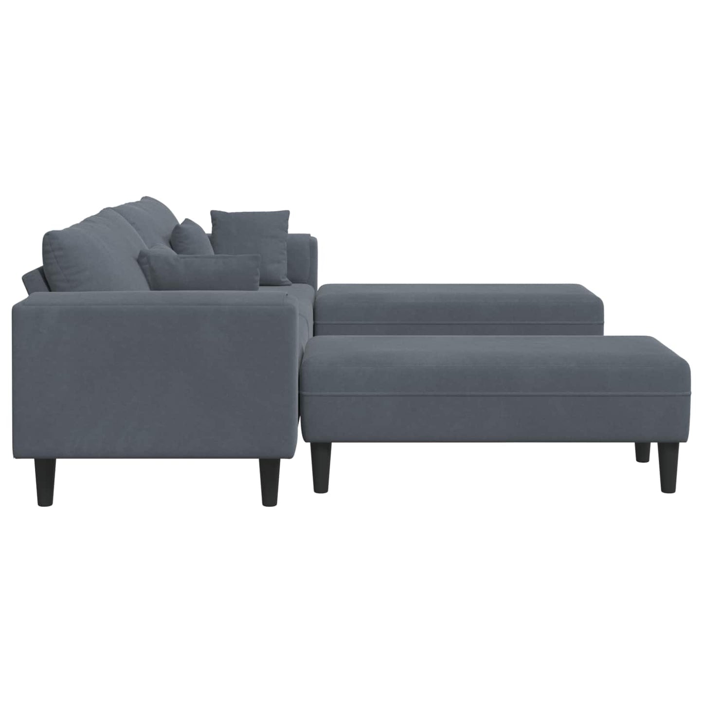 Divano con cuscino 3 pcs Grigio scuro Velluto