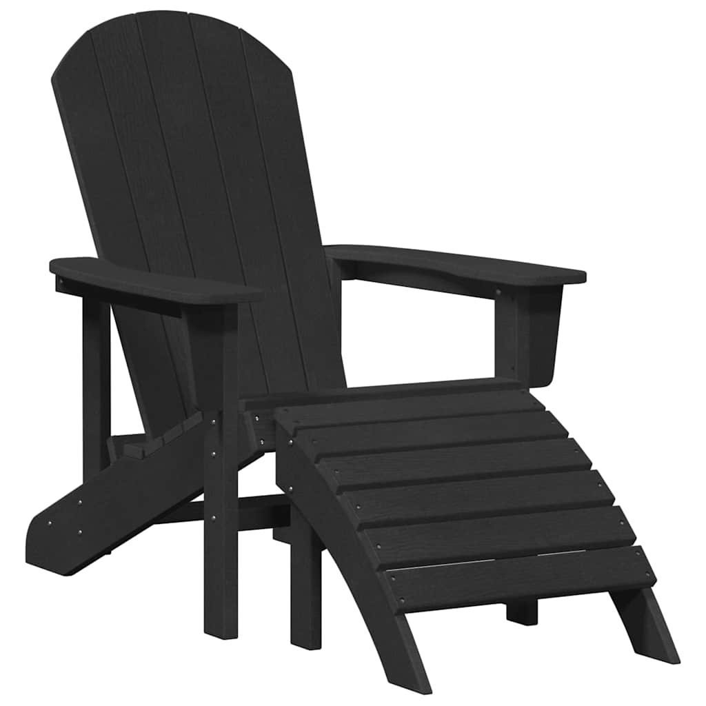 Sedia da Giardino 3 pcs Nero Polietilene