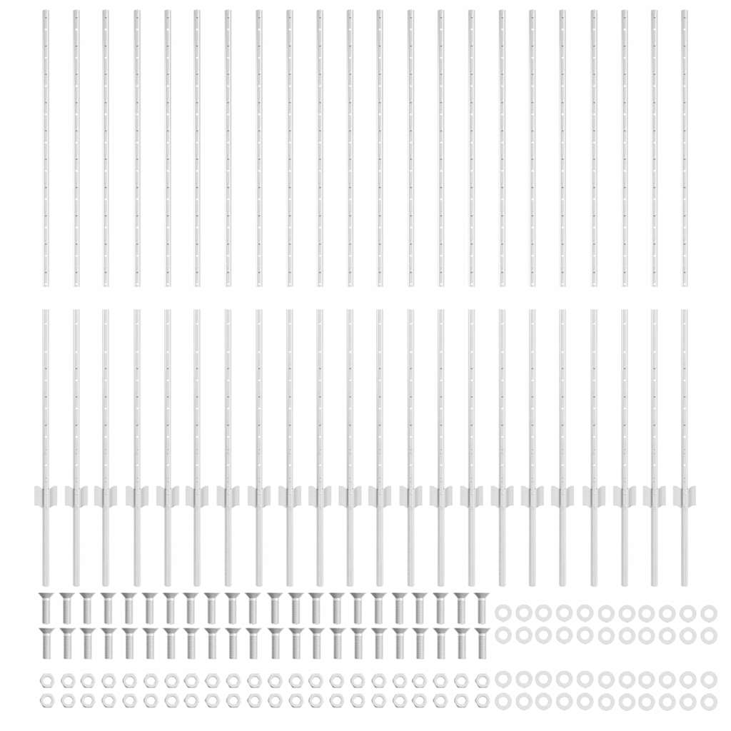 Palo della recinzione 22 pcs Argento 180 cm Acciaio