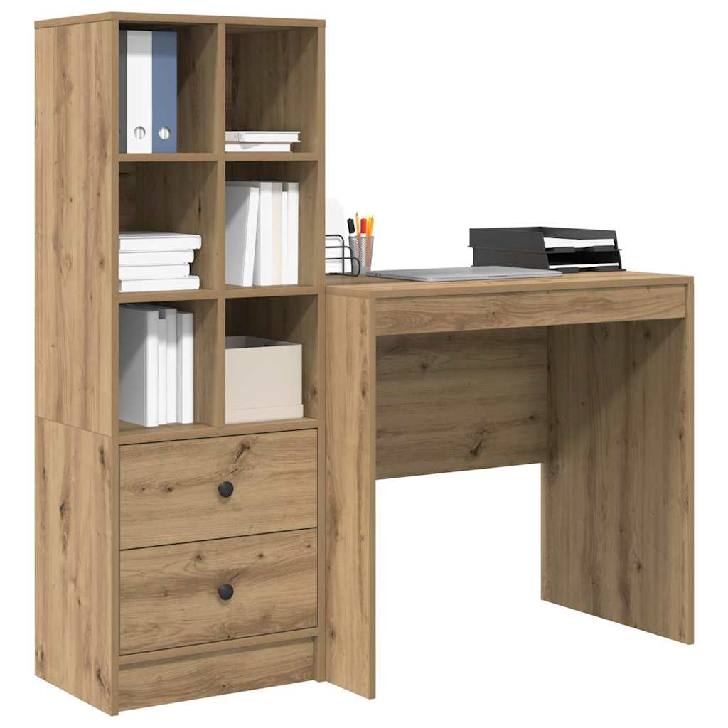 Scrivania con cassetto 2 pcs Rovere artigianale