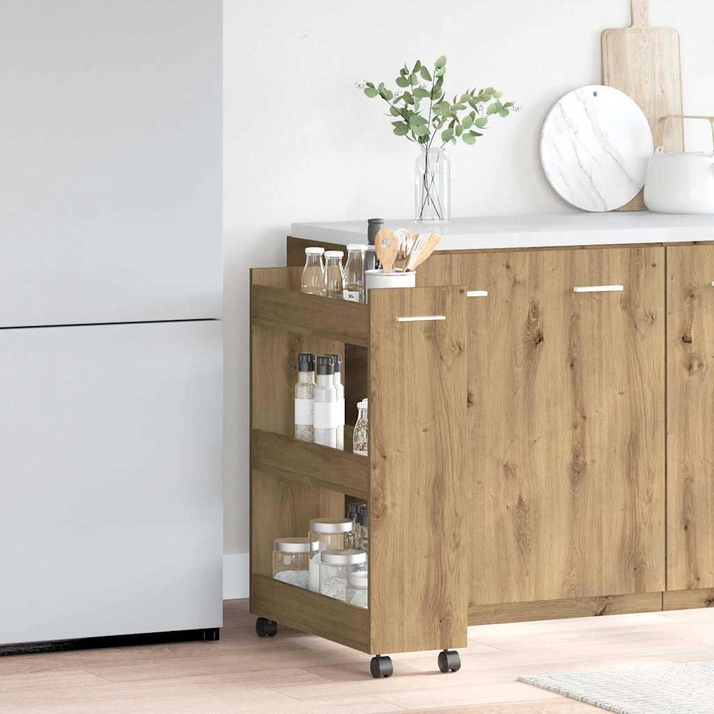 Armadietto con ruota Rovere artigianale 60 x 22 x 79 cm