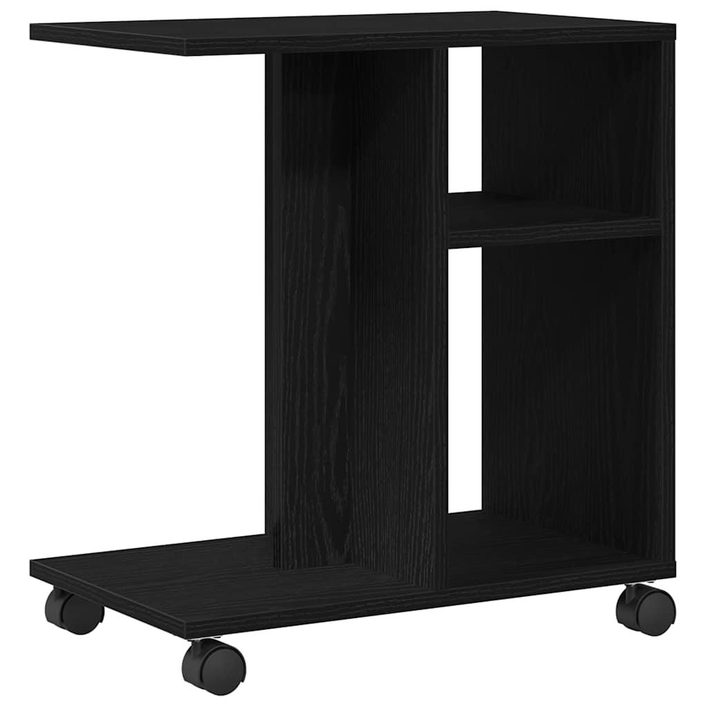 Tavolo da Finestra con lo scaffale Rovere nero 50 x 30 x 55 cm
