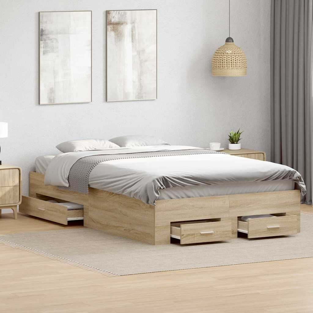 Struttura del letto Marrone 140 x 200 cm Legno multistrato