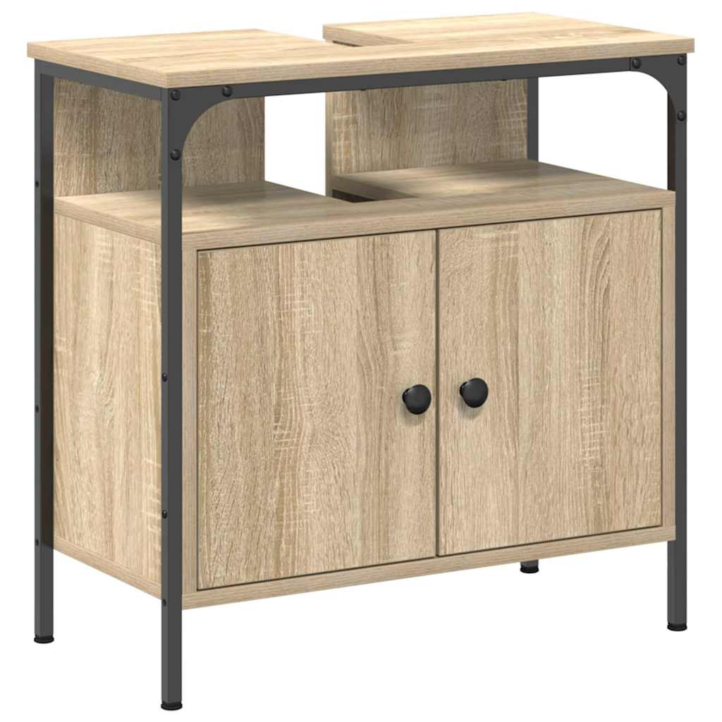 Set di mobili per il bagno 2 pcs Marrone Legno multistrato