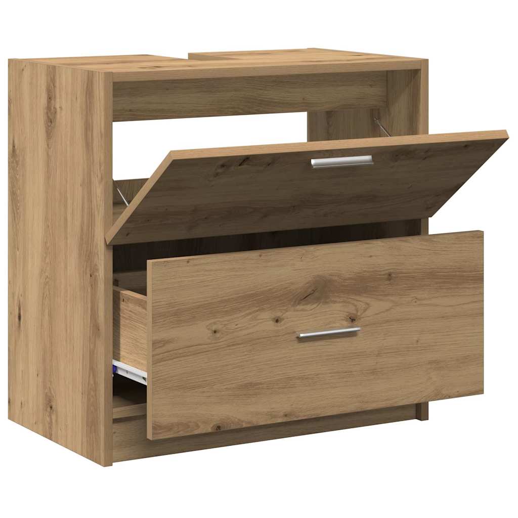 Mobile da Bagno con cassetto Rovere artigianale 59 x 37 x 59 cm