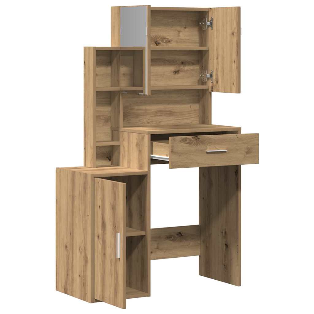 Tavolo da Trucco con porta Rovere artigianale 80 x 35 x 132 cm