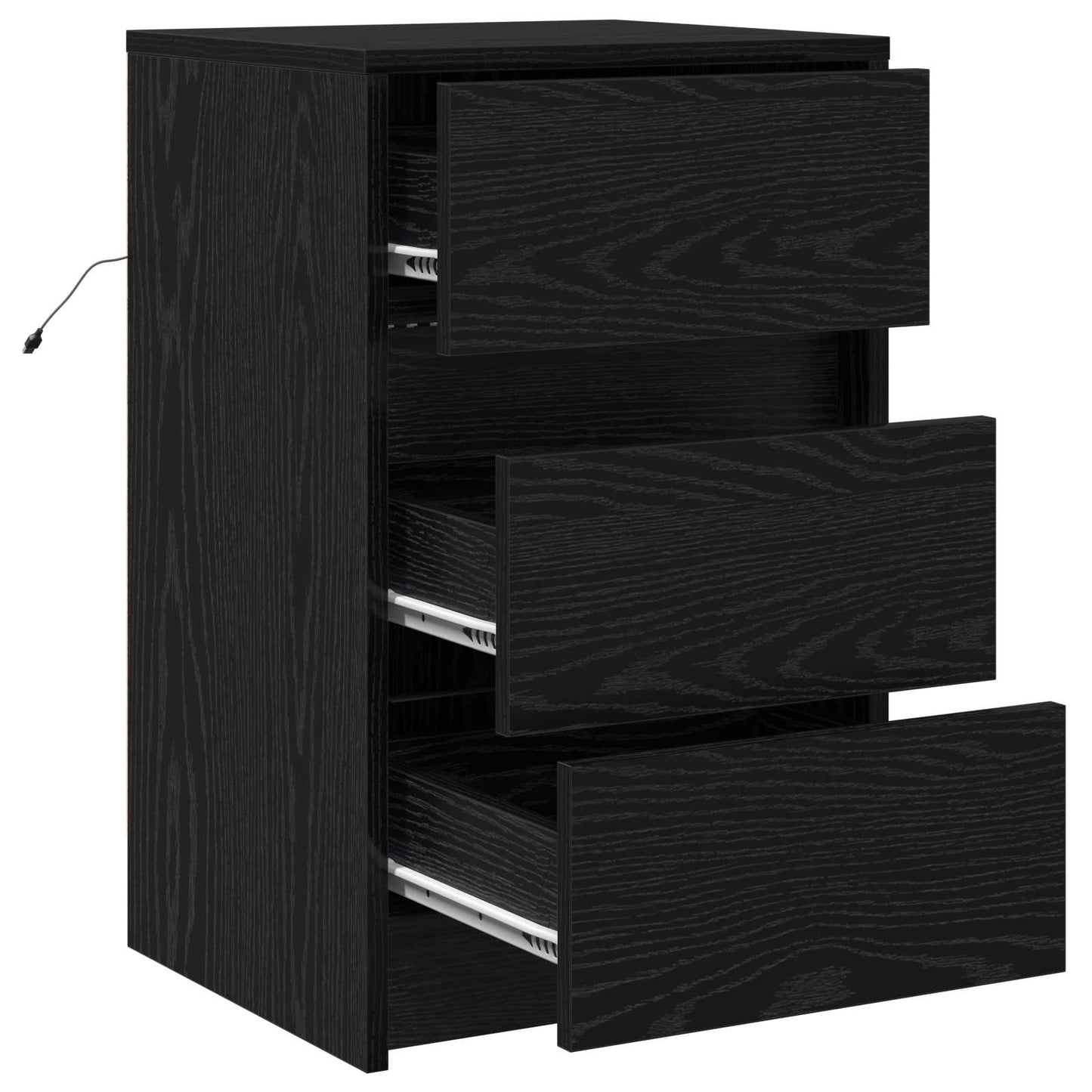 Armadio da Notte Rovere Nero 38 x 34 x 61 cm Legno multistrato