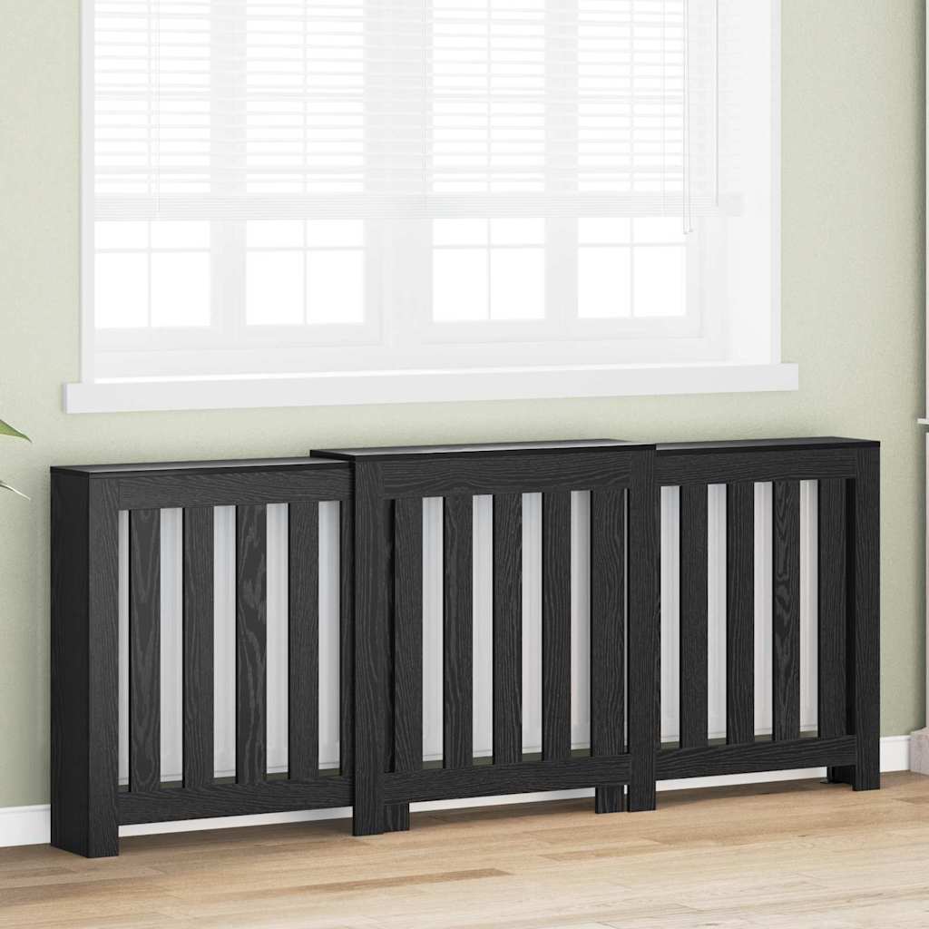 Copertura per radiatori Rovere Nero 205 x 21,5 x 83,5 cm