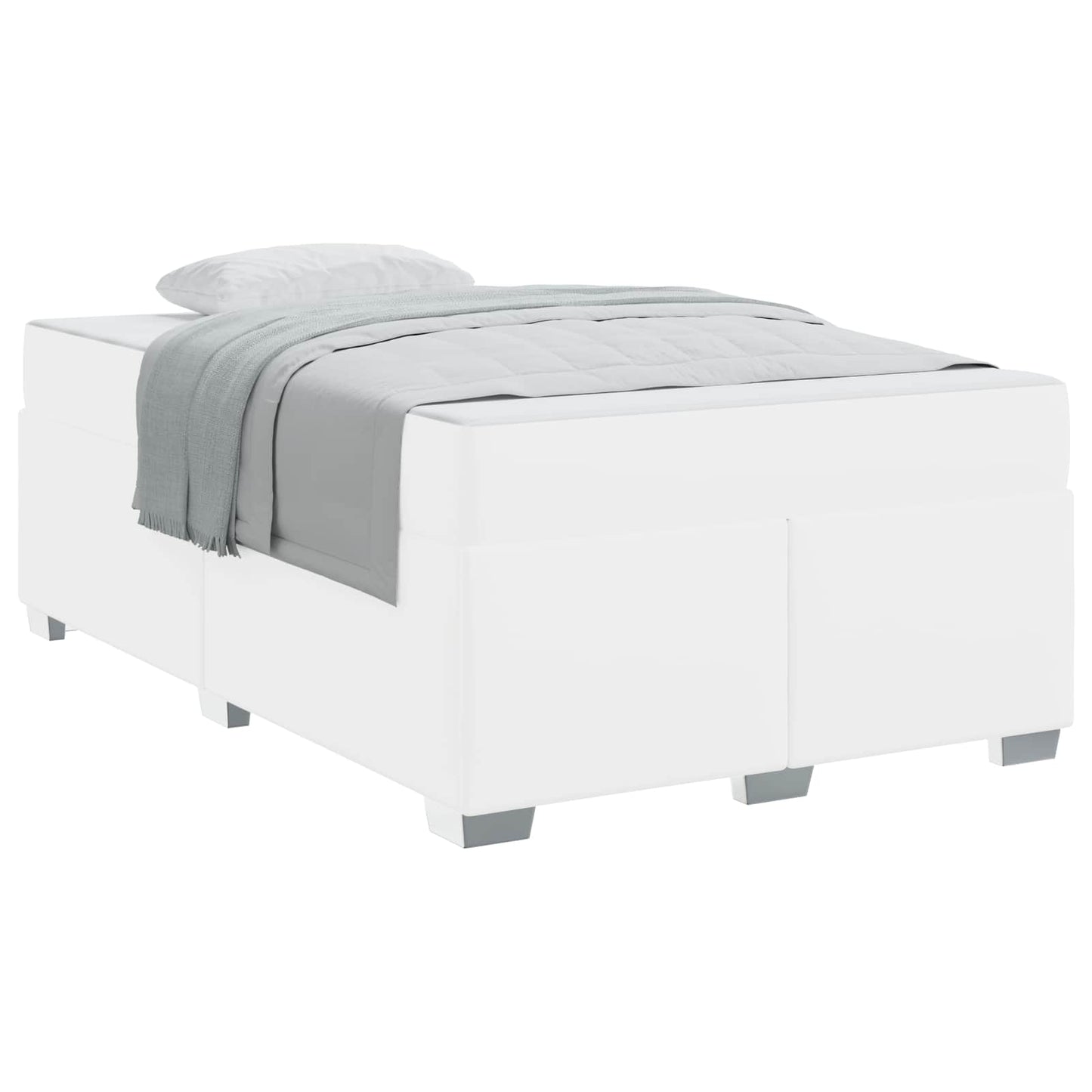 Struttura del letto con materasso Bianco 120 x 190 cm Tessuto