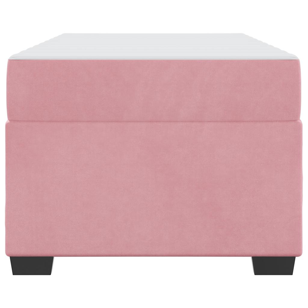 Struttura del letto con materasso Rosa 100 x 200 cm Tessuto