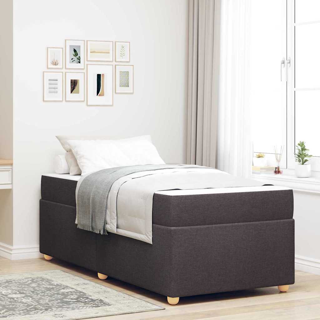 Struttura del letto Marrone Scuro 90 x 200 cm Tessuto
