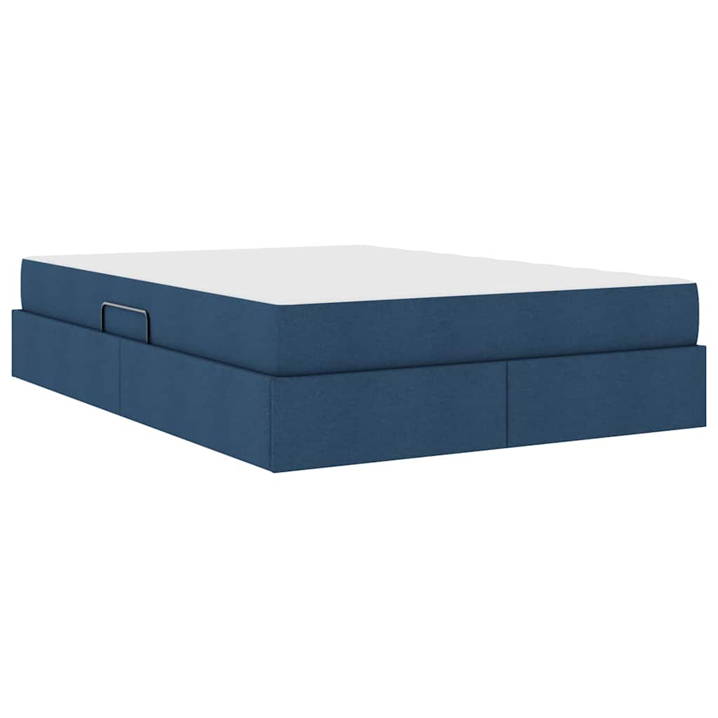 Letto con contenitore e materasso Blu 140 x 190 cm Poliestere