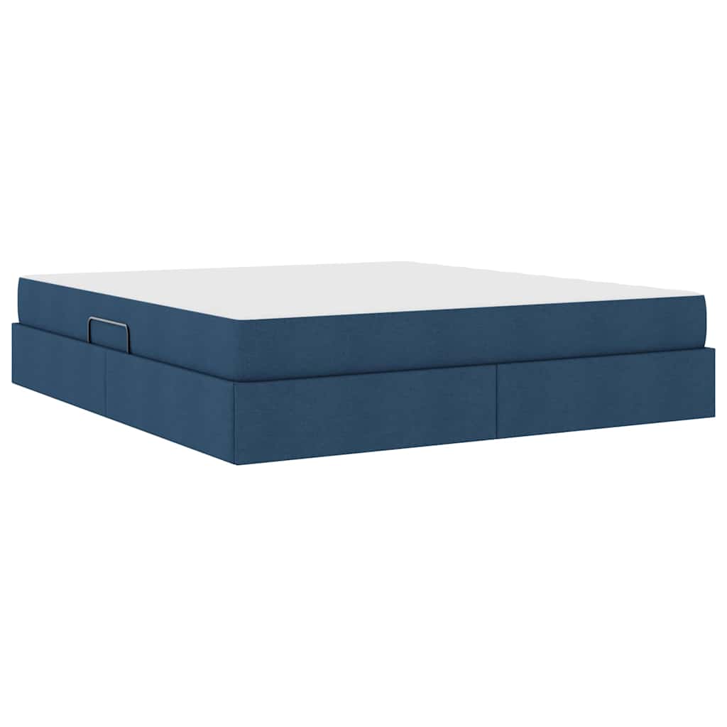 Letto con contenitore e materasso Blu 160 x 200 cm Poliestere