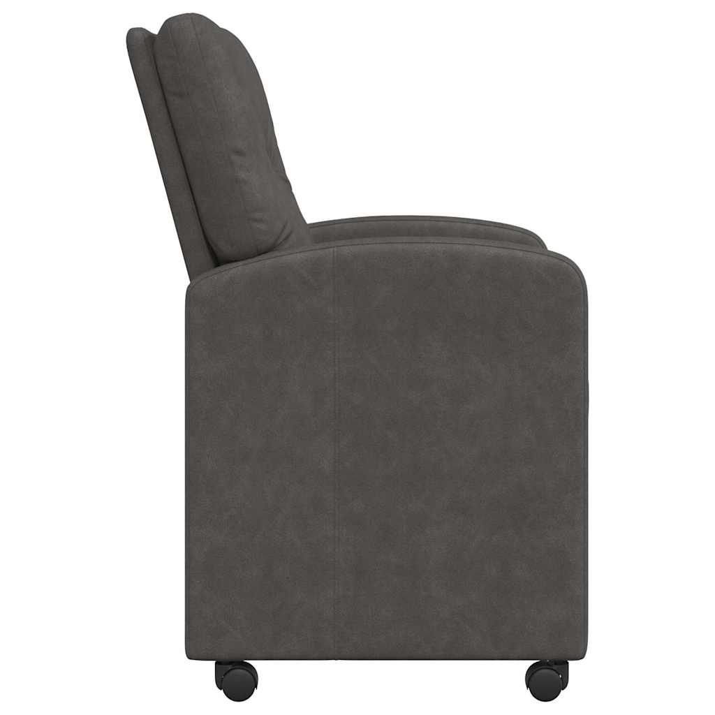 Sedie da Pranzo con Ruote con ruote 2 pcs Nero 57 x 67 x 95 cm