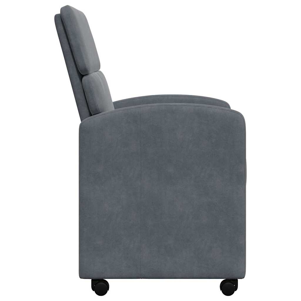 Sedie da Pranzo con Ruote 2 pcs Grigio scuro 58 x 65 x 98 cm