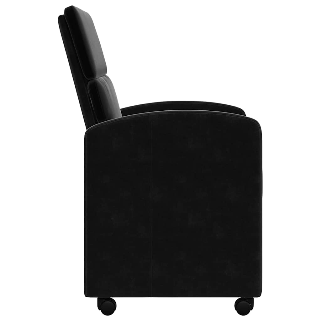 Sedie da Pranzo con Ruote 2 pcs Nero 58 x 65 x 98 cm Velluto
