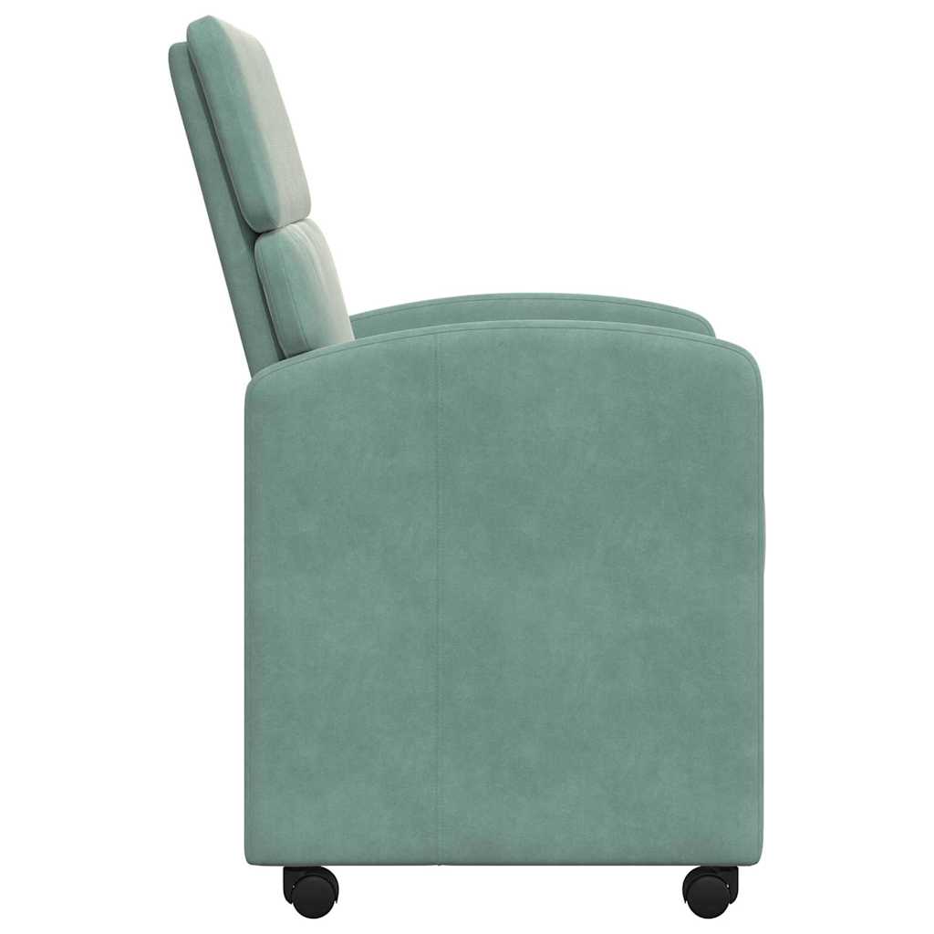 Sedie da Pranzo con Ruote 2 pcs verde mare 58 x 65 x 98 cm